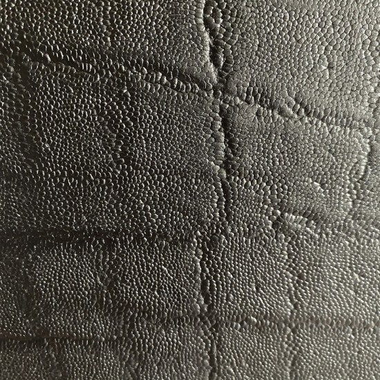 Black Elephant Ear Embossed Cowhide Leather