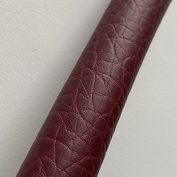 Red Wine Cobblestone Embossed Cowhide Leather