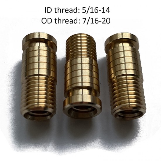 thumbnail image 2 of Brass Pool Cue Shaft Insert - 5/16-14 Threaded - Single 2 of 4