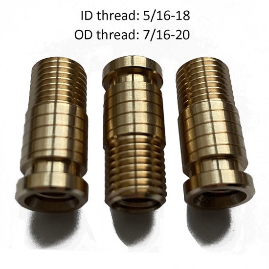 5/16-18 Brass Insert ( Half Thread Pattern)