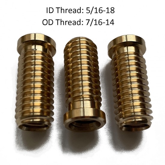 5/16-18 Brass Insert ( Full Thread Pattern)