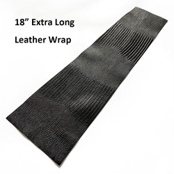 18" Extra Long Horizontal Cut Black Lizard Embossed Cowhide Leather