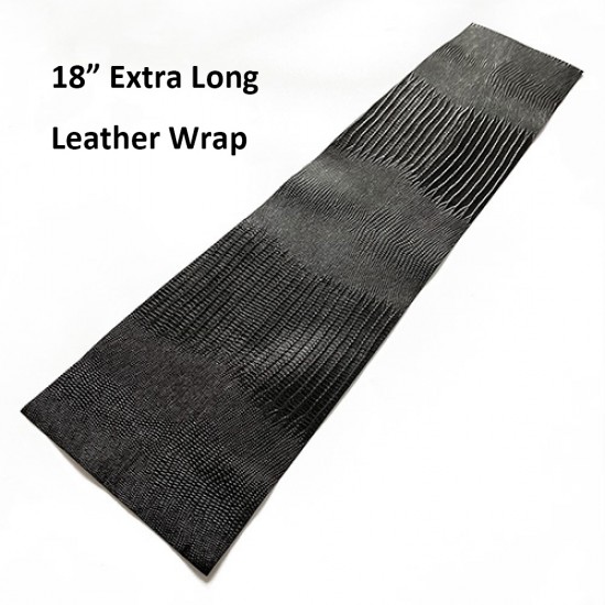 18" Extra Long Horizontal Cut Black Lizard Embossed Cowhide Leather 18" Extra Long Horizontal Cut Black Lizard Embossed Cowhide Leather