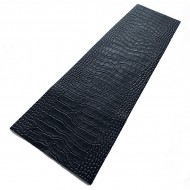 Black Crocodile Embossed Cowhide Leather