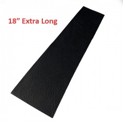18" Extra Long Black Litchi Embossed Cowhide Leather