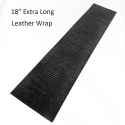 18" Extra Long Black Lizard Embossed Cowhide Leather