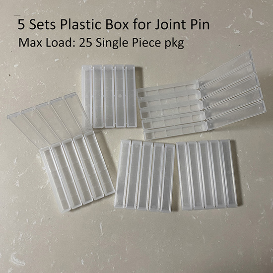 5 Sets (25pcs) Plastic Box for Pool Cue Joint Pin Safety Packing