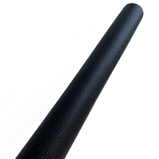 Black Linen Type Embossed Cowhide Leather