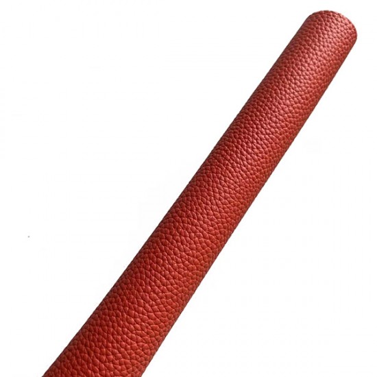 Pink Orange Litchi Embossed Cowhide Leather Pink Orange Litchi Embossed Cowhide Leather