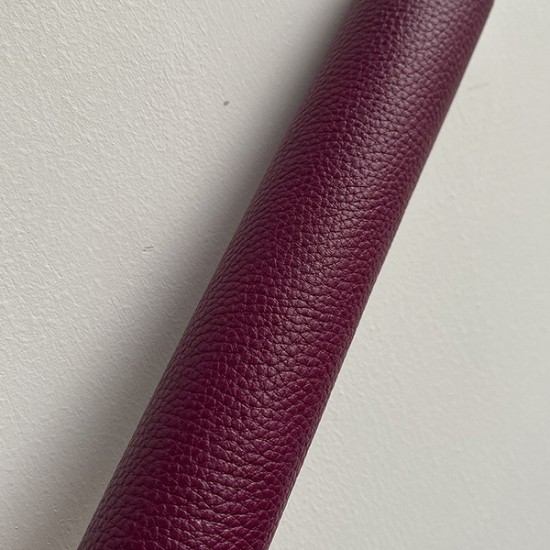 Purple Litchi Embossed Cowhide Leather