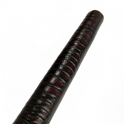 BK / Red Wine Ostrich Leg Embossed Cowhide Leather