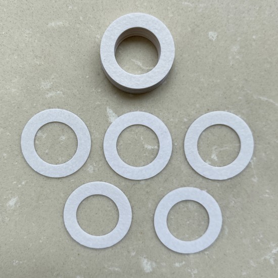 25pcs White Fiber Trim Ring - Joint & Butt Size